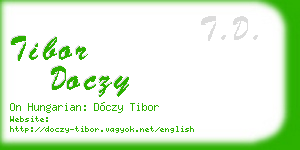 tibor doczy business card